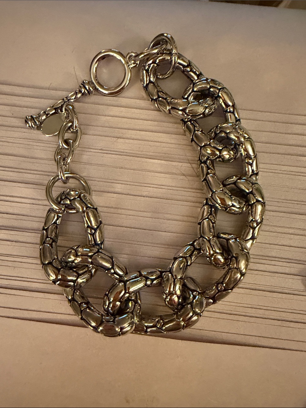 Park Lane Polished Silver-Tone Chunky Link Bracelet
